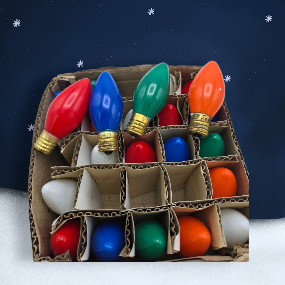 Vintage Color Holiday Decorating Replacement Light Bulbs Set 24Pk Christmas C9